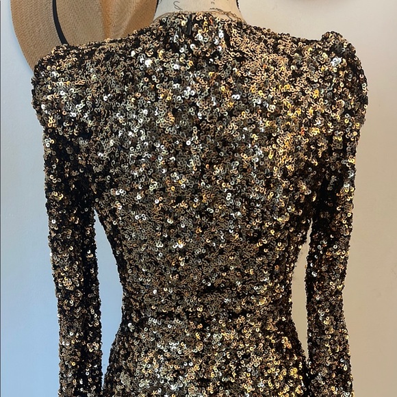 Lulus | Brand New You Gold Sequin Bodycon Mini Dress Size XS Homecoming Dress - Picture 5 of 12